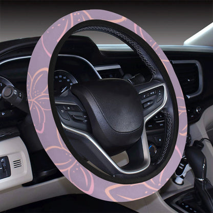 Plumeria Pattern Print Design A01 Steering Wheel Cover with Elastic Edge