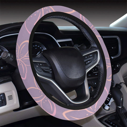 Plumeria Pattern Print Design A01 Steering Wheel Cover with Elastic Edge