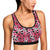 Flower Hawaiian Pink Red  Hibiscus Print Sports Bra