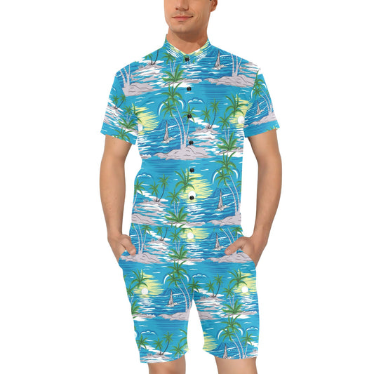 Palm Tree Beach Men's Romper