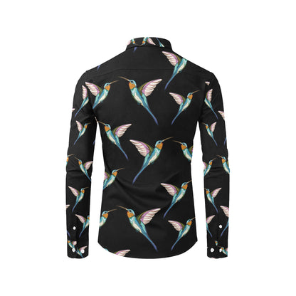 Hummingbird Pattern Print Design 06 Men's Long Sleeve Shirt
