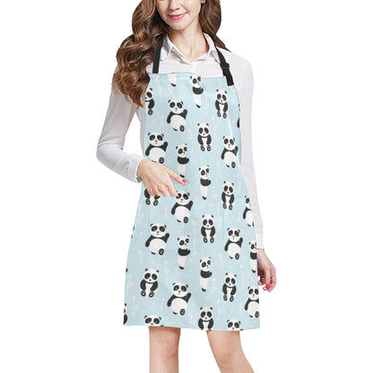 Panda Pattern Print Design A01 Apron with Pocket