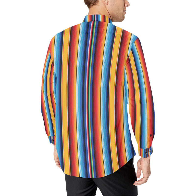 Mexican Blanket Stripe Print Pattern Men's Long Sleeve Shirt