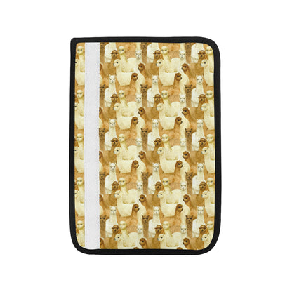 Alpaca Watercolor Design Themed Print Car Seat Belt Cover