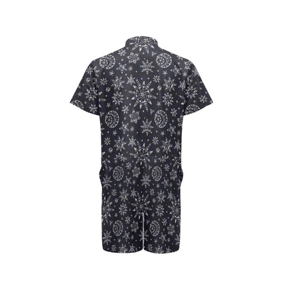 Sun Moon Pattern Men's Romper