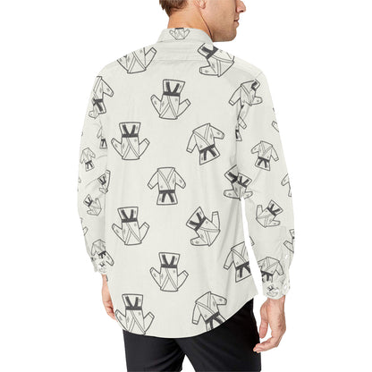 Karate Pattern Print Design 01 Men's Long Sleeve Shirt
