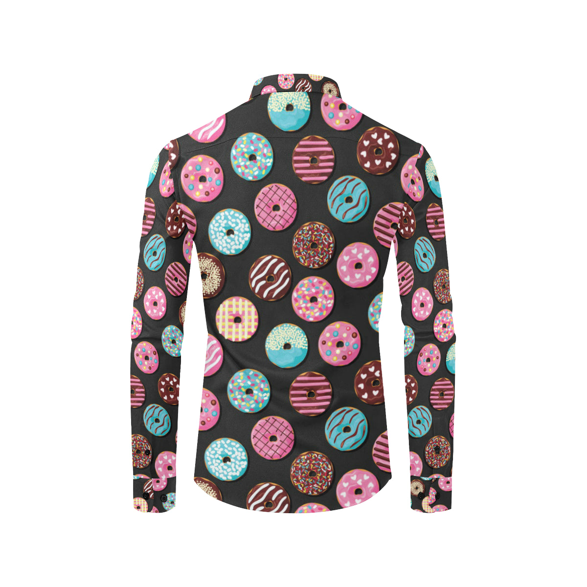 Donut Pattern Print Design DN02 Men's Long Sleeve Shirt