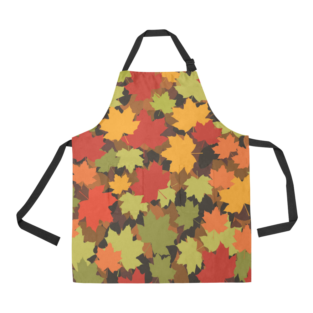 Maple Leaf Pattern Print Design 05 Apron with Pocket