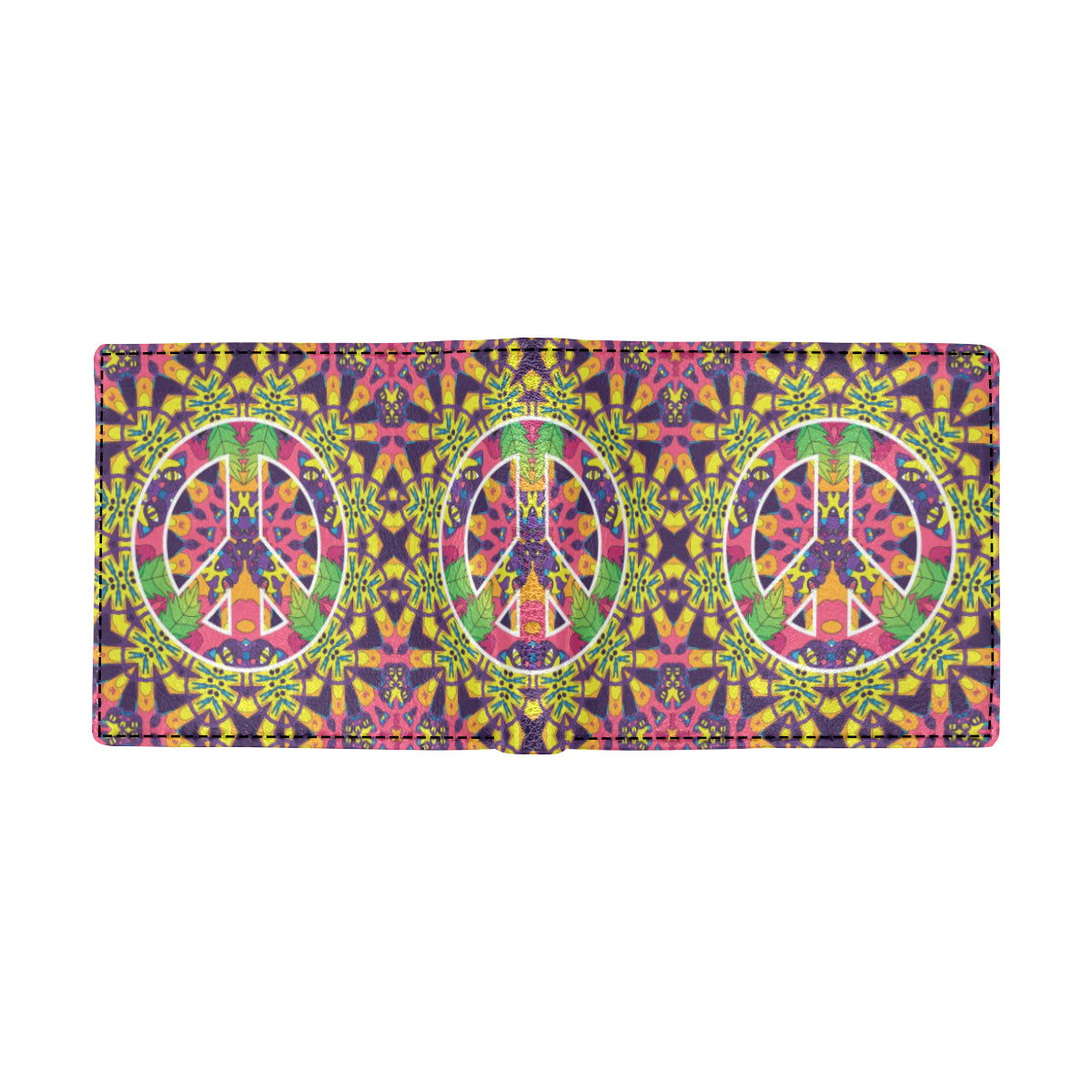 Peace Sign Pattern Print Design A04 Men's ID Card Wallet