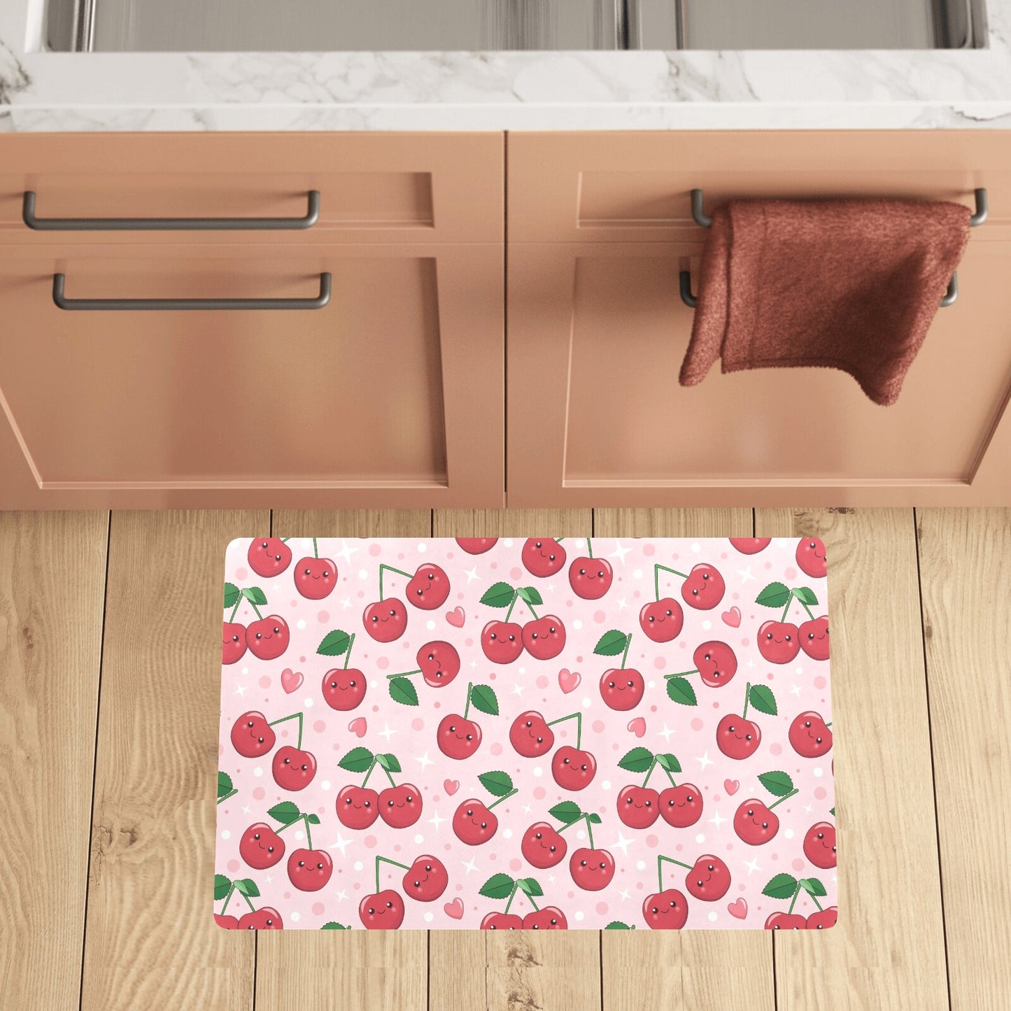 Cherry Pattern Print Design CH02 Kitchen Mat