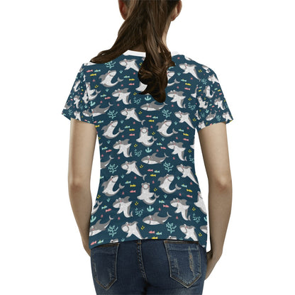 Shark Print Design LKS307 Women's  T-shirt