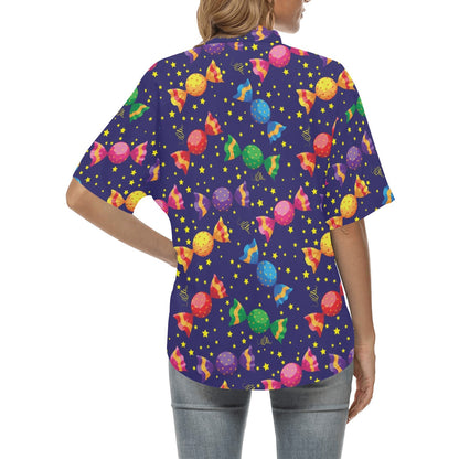 Candy Pattern Print Design CA06 Women's Hawaiian Shirt