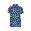 Butterfly Pattern Print Design 011 Men's Short Sleeve Button Up Shirt