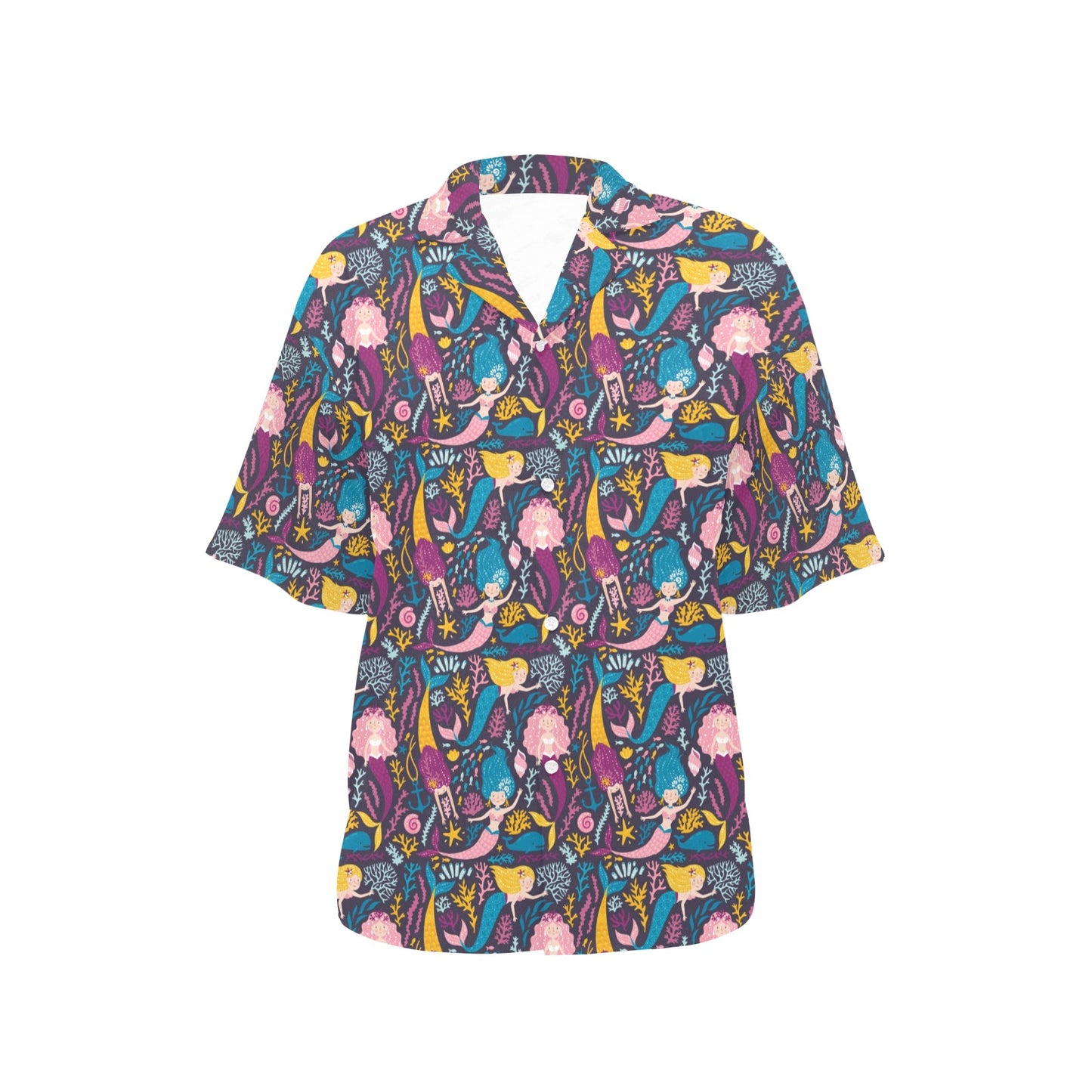 Mermaid Pattern Print Design 08 Women's Hawaiian Shirt