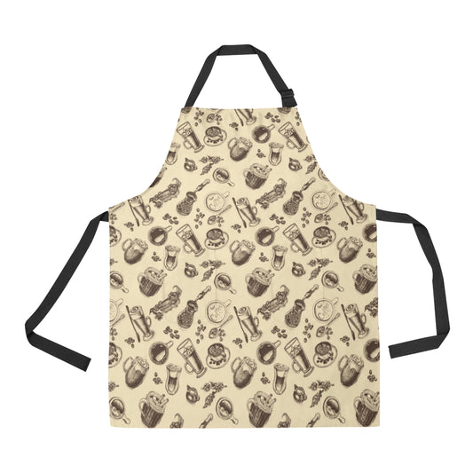 Coffee Pattern Print Design 05 Apron with Pocket