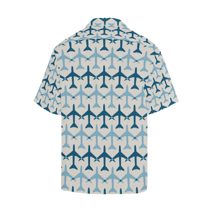 Airplane Pattern Print Design 04 Men's Hawaiian Shirt