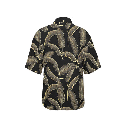 Banana Leaf Pattern Print Design BL07 Women's Hawaiian Shirt