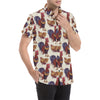 Rooster Pattern Print Design A03 Men's Short Sleeve Button Up Shirt