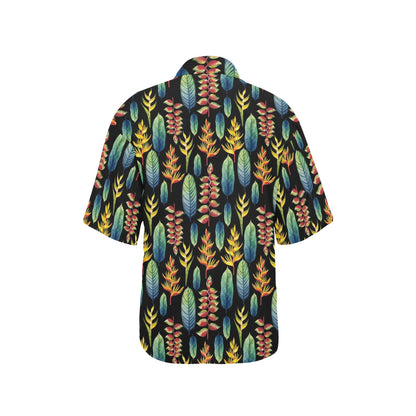 Heliconia Pattern Print Design HL03 Women's Hawaiian Shirt