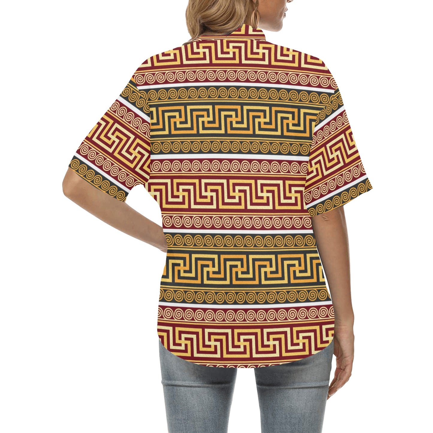 Ancient Greek Pattern Print Design LKS302 Women's Hawaiian Shirt