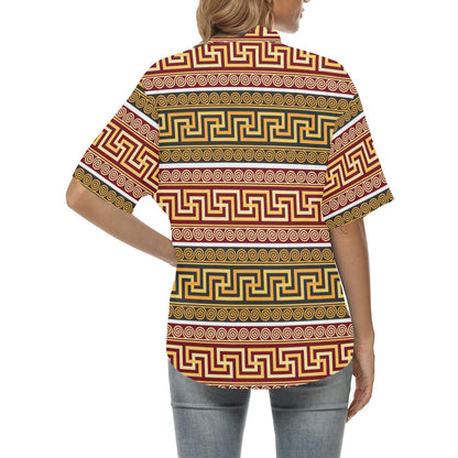 Ancient Greek Pattern Print Design LKS302 Women's Hawaiian Shirt