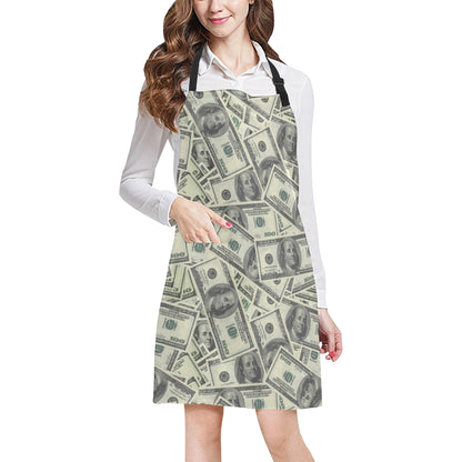 Dollar Pattern Print Design DO02 Apron with Pocket