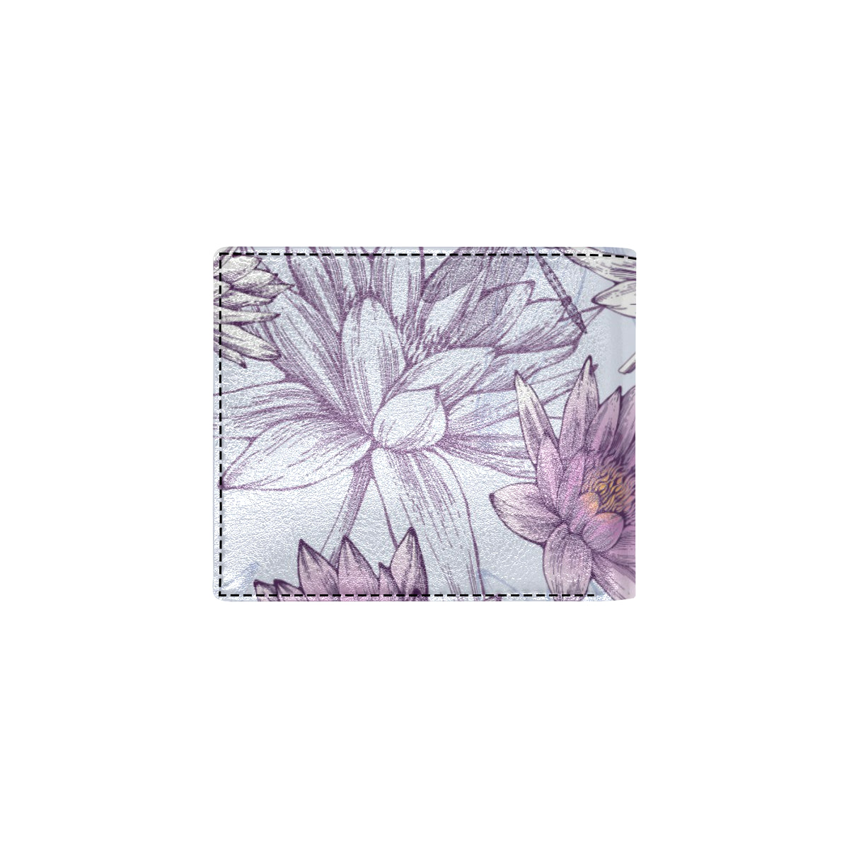 Water Lily Pattern Print Design WL01 Men's ID Card Wallet
