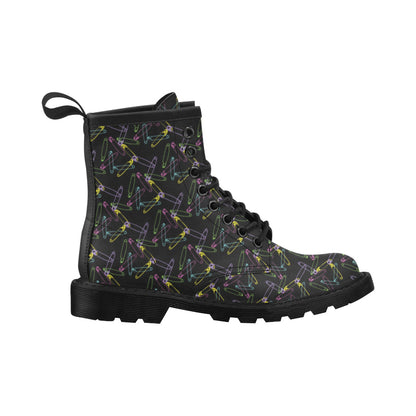 Safety Pin Print Design LKS304 Women's Boots