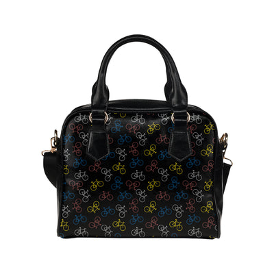 Bicycle Pattern Print Design 03 Shoulder Handbag