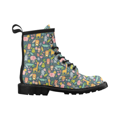 Safari Animal Cartoon Print Design LKS305 Women's Boots