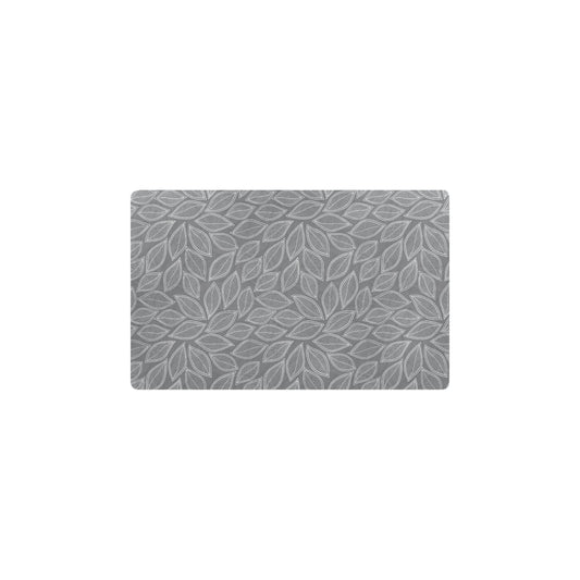 Elm Leave Grey Print Pattern Kitchen Mat