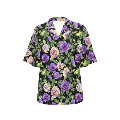 Lisianthus Pattern Print Design LT02 Women's Hawaiian Shirt