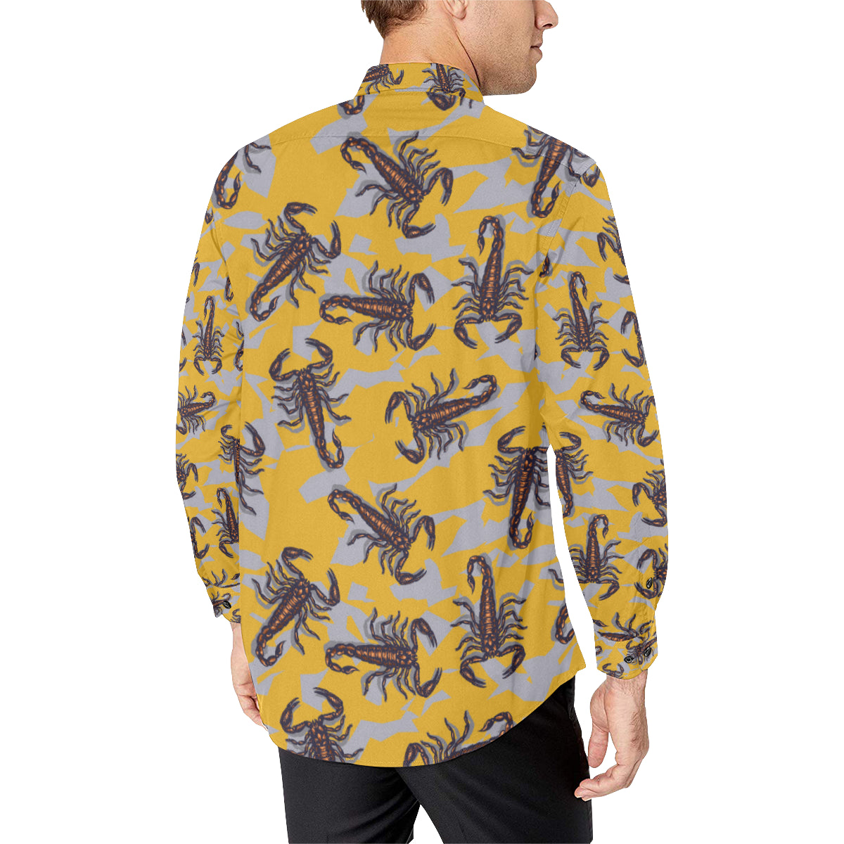 Scorpion Pattern Print Design 01 Men's Long Sleeve Shirt