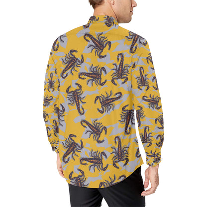 Scorpion Pattern Print Design 01 Men's Long Sleeve Shirt