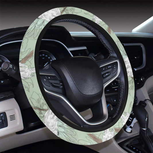 Cockatiel Pattern Print Design 01 Steering Wheel Cover with Elastic Edge