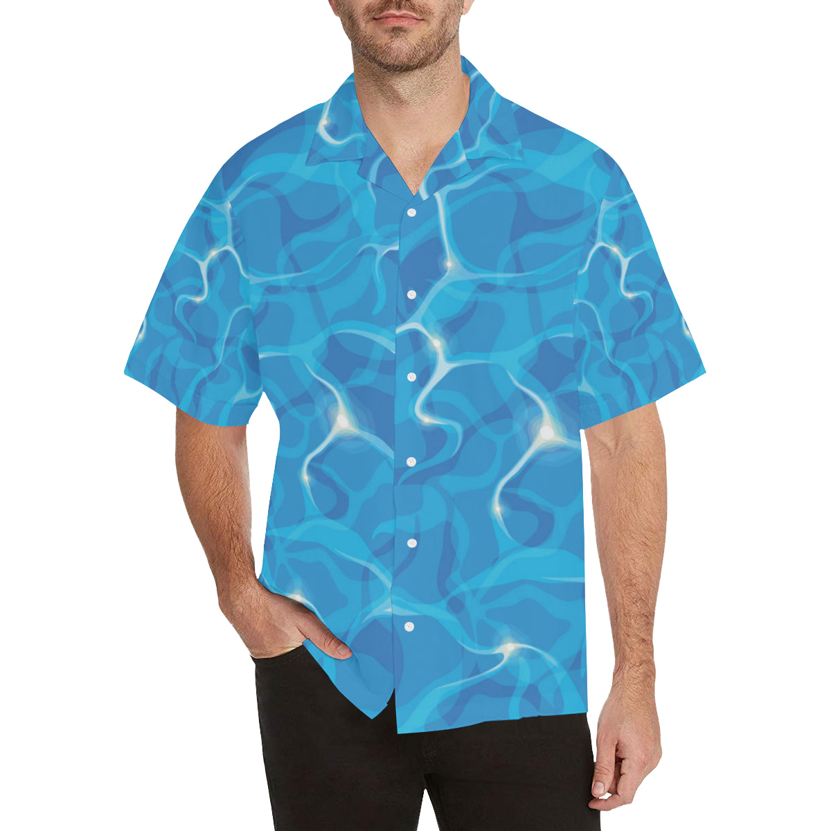 Ocean Reflex Pattern Print Design A02 Men's Hawaiian Shirt