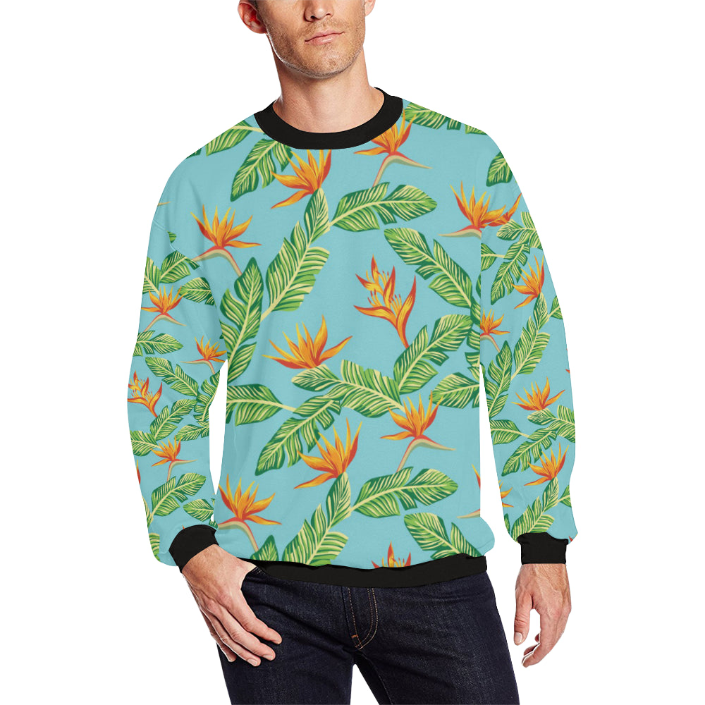 Bird Of Paradise Pattern Print Design BOP04 Men Long Sleeve Sweatshirt