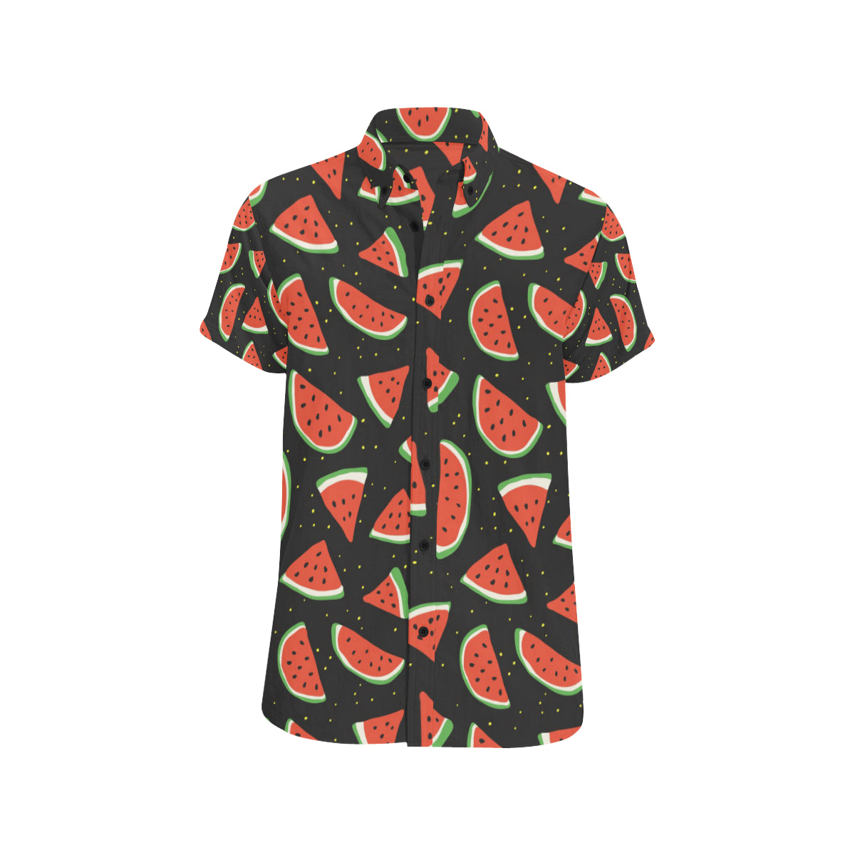 Watermelon Pattern Print Design WM09 Men's Short Sleeve Button Up Shirt