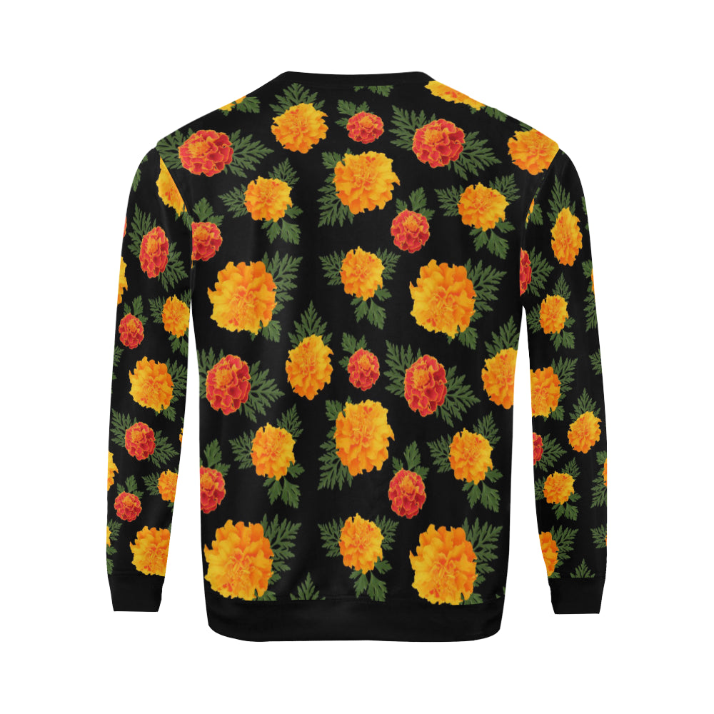 Marigold Pattern Print Design MR05 Men Long Sleeve Sweatshirt