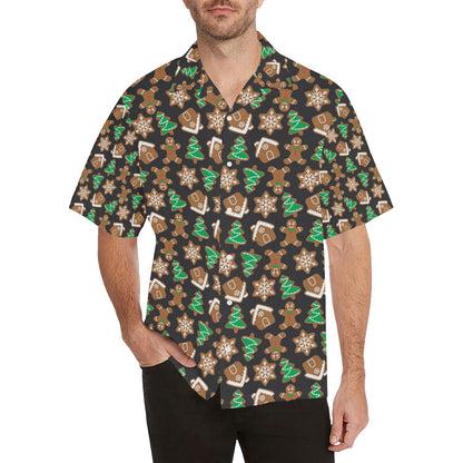 Gingerbread Pattern Print Design 02 Men's Hawaiian Shirt