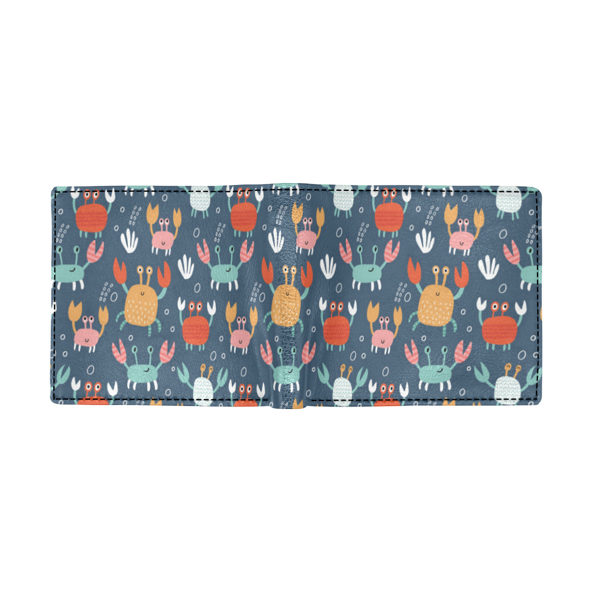 Crab Pattern Print Design 05 Men's ID Card Wallet