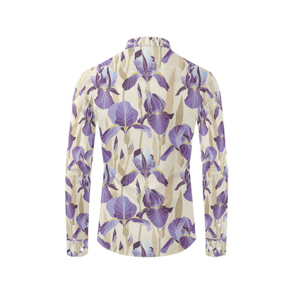 Iris Pattern Print Design IR02 Men's Long Sleeve Shirt