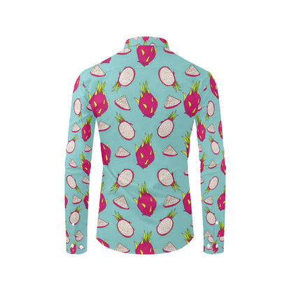 Dragonfruit Pattern Print Design DF01 Men's Long Sleeve Shirt
