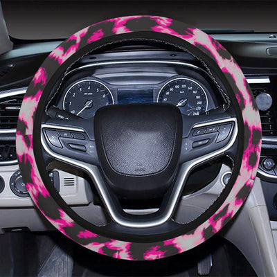 Leopard Pattern Print Design 02 Steering Wheel Cover with Elastic Edge