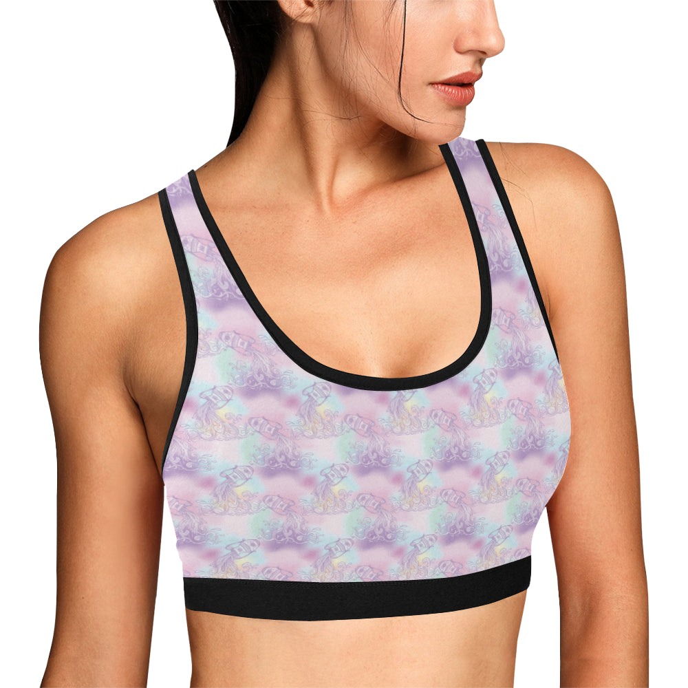 Aquarius Zodiac Pattern Print Design 01 Sports Bra