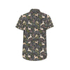 Deer Floral Jungle Men's Short Sleeve Button Up Shirt
