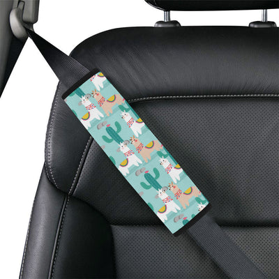 Llama Cactus Pattern Print Design 08 Car Seat Belt Cover