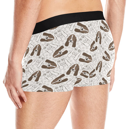 Basset Hound Pattern Print Design 01 Men's Boxer Briefs