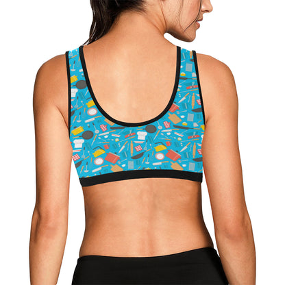 Cooking Kitchen Tools Pattern Print Design 03 Sports Bra