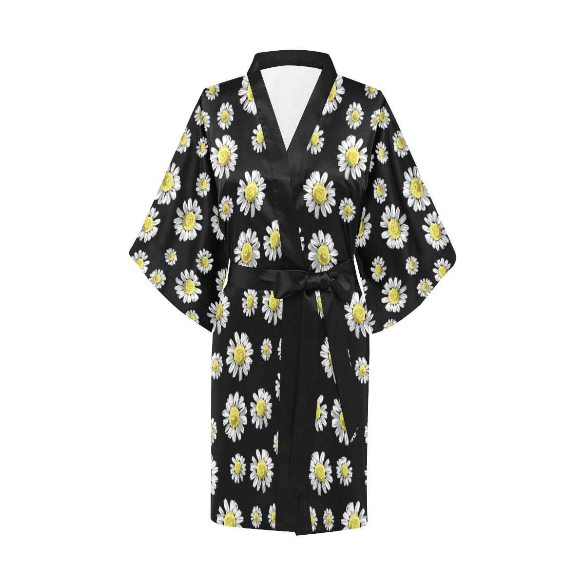 Daisy Pattern Print Design DS01 Women Kimono Robe